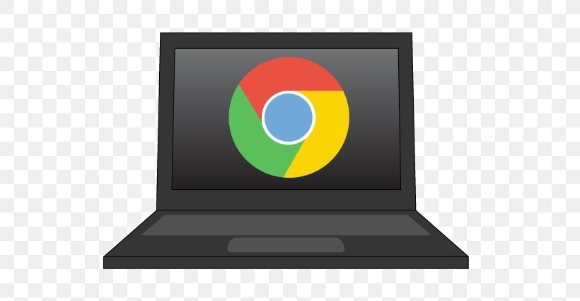 black laptop with google chrome logo