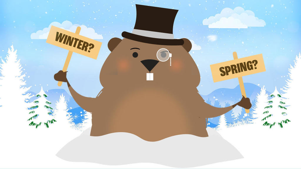 Ground hog clipart holding signs winter spring