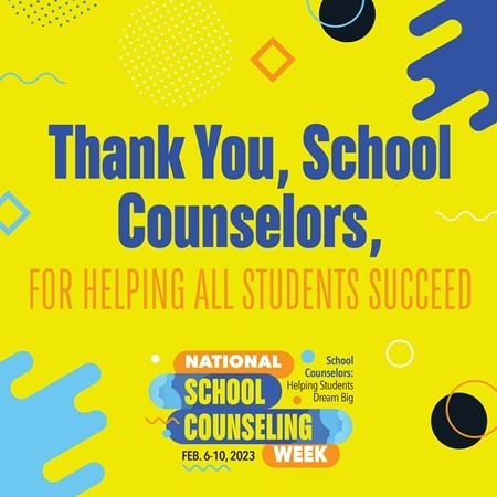 yellow with blue splashes thank you school counselors week