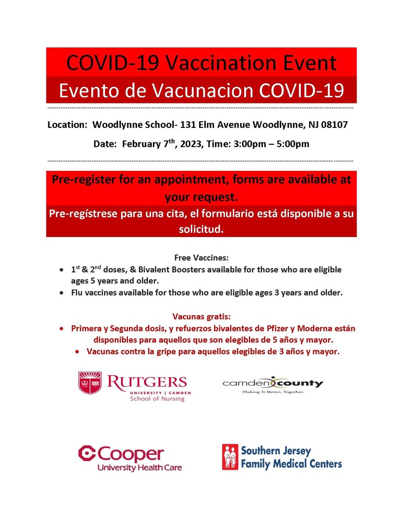 Covid Vaccine Event flyer